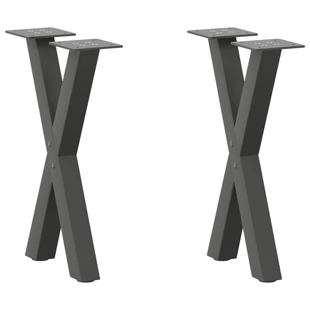 Sofabordben X-formet 2 stk 38x(42-43) cm stål antracitgrå