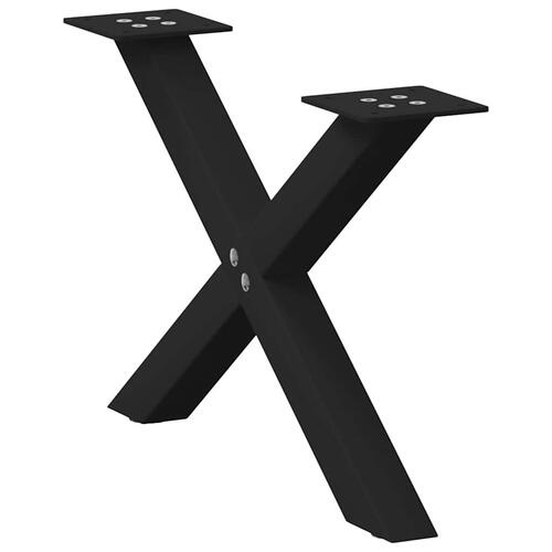 Sofabordben X-formet 2 stk 60x(30-31) cm stål sort
