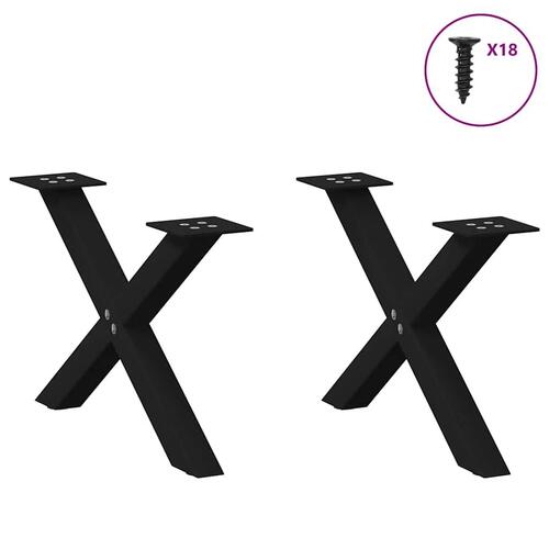 Sofabordben X-formet 2 stk 60x(30-31) cm stål sort