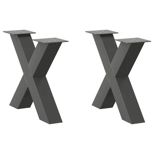 Sofabordben X-formet 2 stk 50x(42-43) cm stål antracitgrå