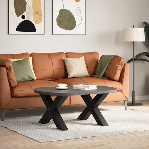 Sofabordben X-formet 2 stk 70x(42-43) cm stål sort