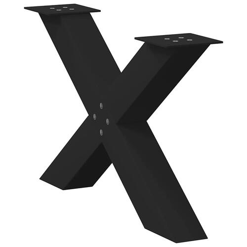 Sofabordben X-formet 2 stk 70x(42-43) cm stål sort