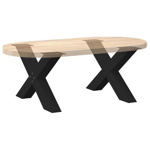 Sofabordben X-formet 2 stk 70x(42-43) cm stål sort