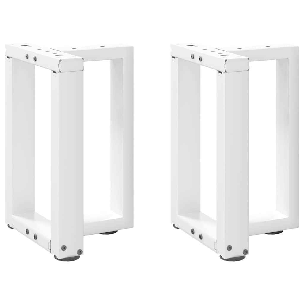 Sofabordben T-formet 2 stk 38x25x(42-43) cm stål hvid