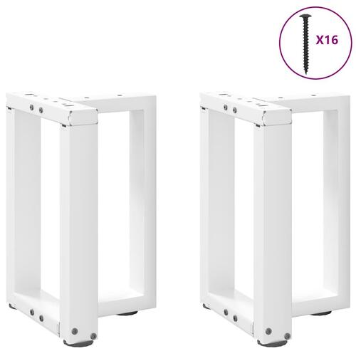 Sofabordben T-formet 2 stk 38x25x(42-43) cm stål hvid