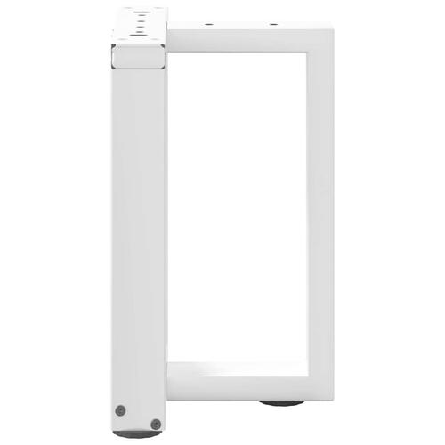 Sofabordben T-formet 2 stk 38x25x(42-43) cm stål hvid