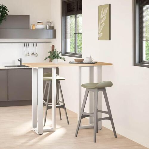 Barbordsben T-formet 2 stk 50x35x(110-111) cm stål hvid