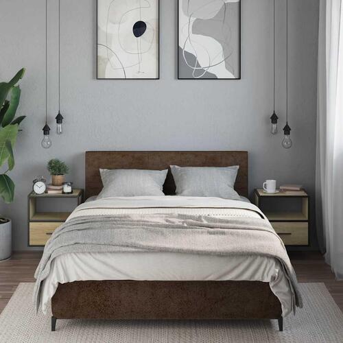Væghængte sengeborde 2 stk. 40x31x39,5 cm sonoma-eg