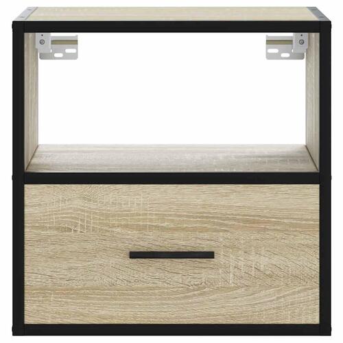 Væghængte sengeborde 2 stk. 40x31x39,5 cm sonoma-eg
