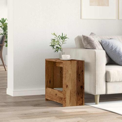 Sidebord 50x26x50 cm spånplade antikt træ