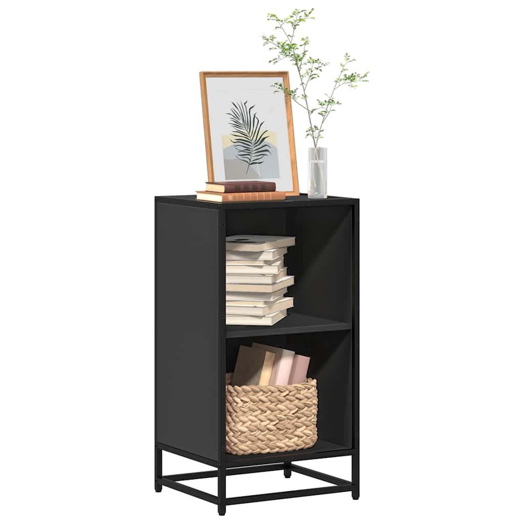 Bogreol 40x35x76 cm konstrueret træ sort