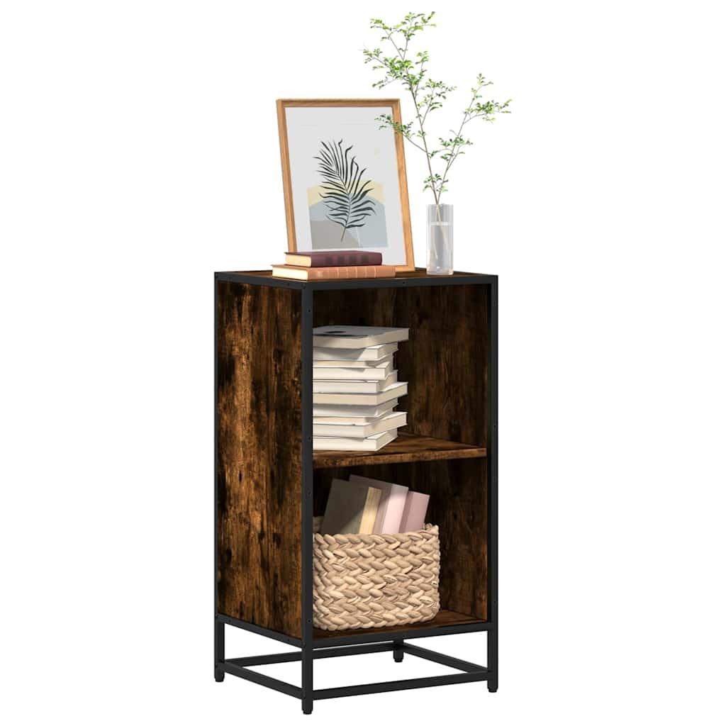 Bogreol 40x35x76 cm konstrueret træ røget egetræ