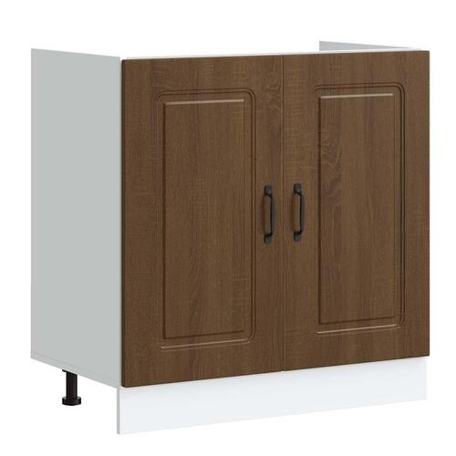 Underskab til vask Kalmar 80x46x81,5 cm konstrueret træ brun eg