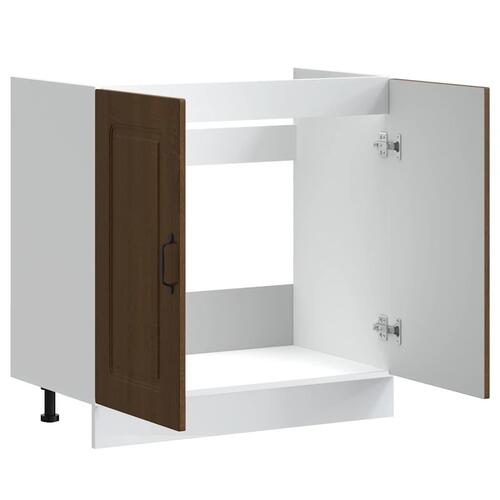 Underskab til vask Kalmar 80x46x81,5 cm konstrueret træ brun eg