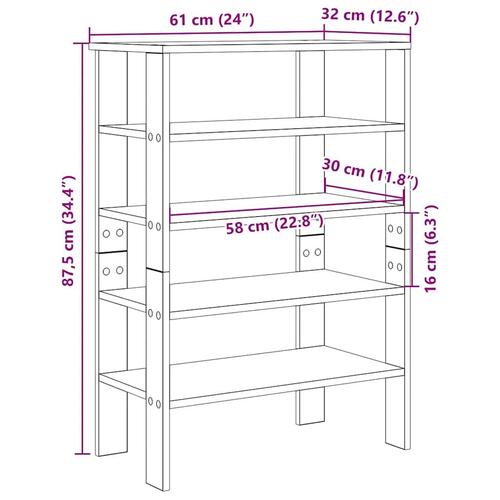 Skoreol 61x32x87,5 cm konstrueret træ betongrå