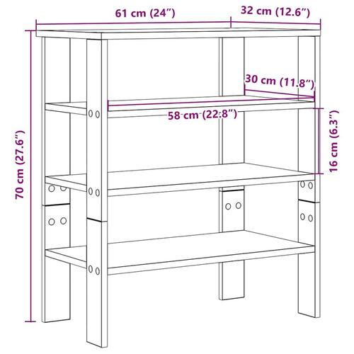 Skoreol 61x32x70 cm konstrueret træ antikt træ