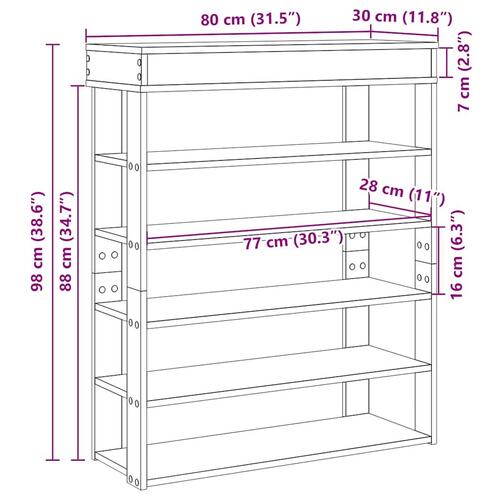 Skoreol 80x30x98 cm konstrueret træ antikt træ