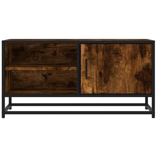 Tv-bord 80x34,5x40 cm konstrueret træ metal røget egetræsfarve