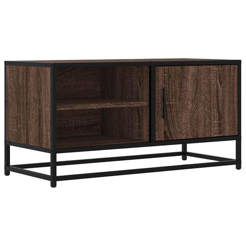 Tv-bord 80x34,5x40cm konstrueret træ og metal brun egetræsfarve
