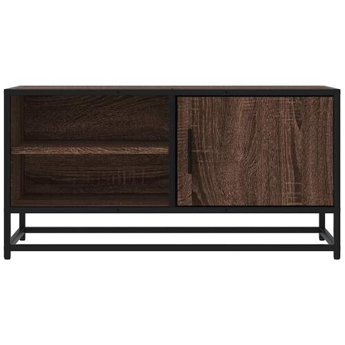 Tv-bord 80x34,5x40cm konstrueret træ og metal brun egetræsfarve