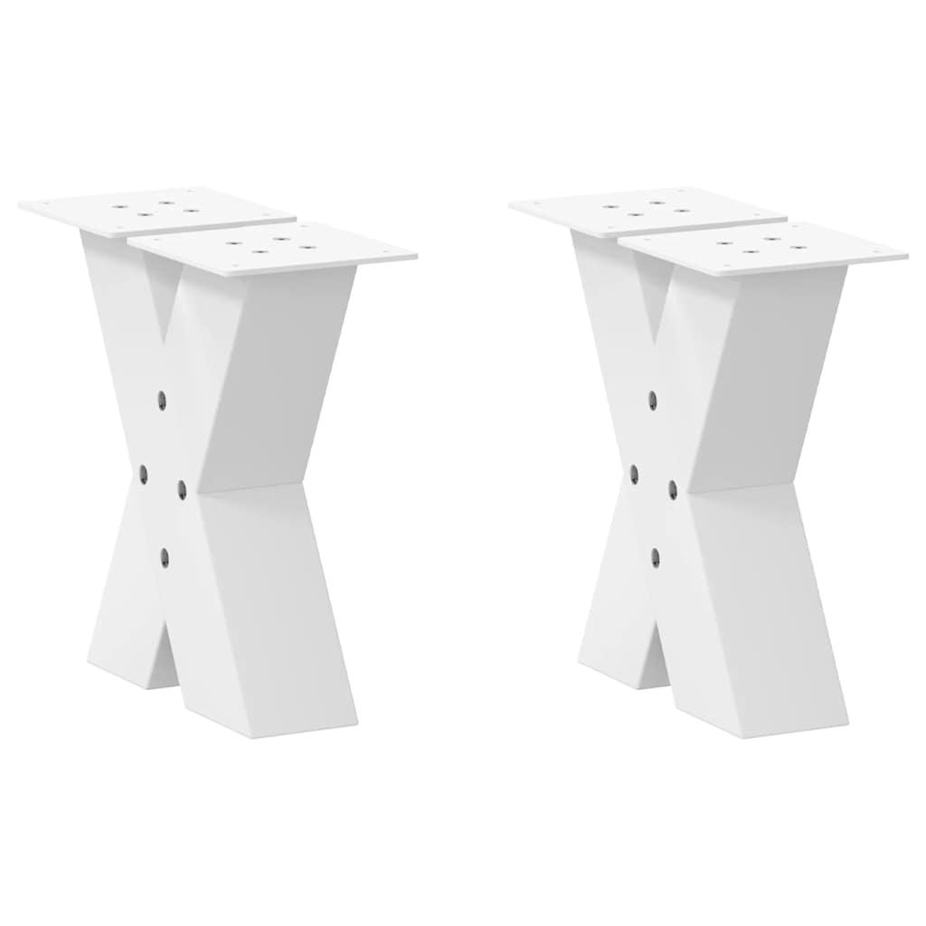 Sofabordben X-formet 2 stk 30x(30-31) cm stål hvid