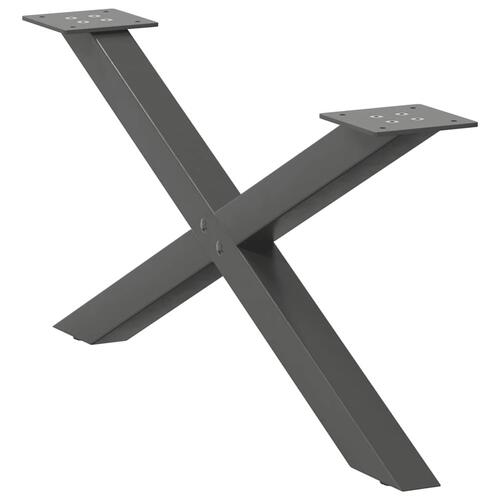 Sofabordben X-formet 2 stk 70x(30-31) cm stål antracitgrå