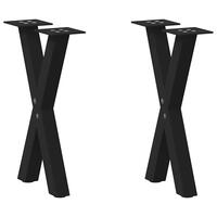 Sofabordben X-formet 2 stk 38x(42-43) cm stål sort