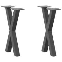 Sofabordben X-formet 2 stk 28x(42-43) cm stål antracitgrå