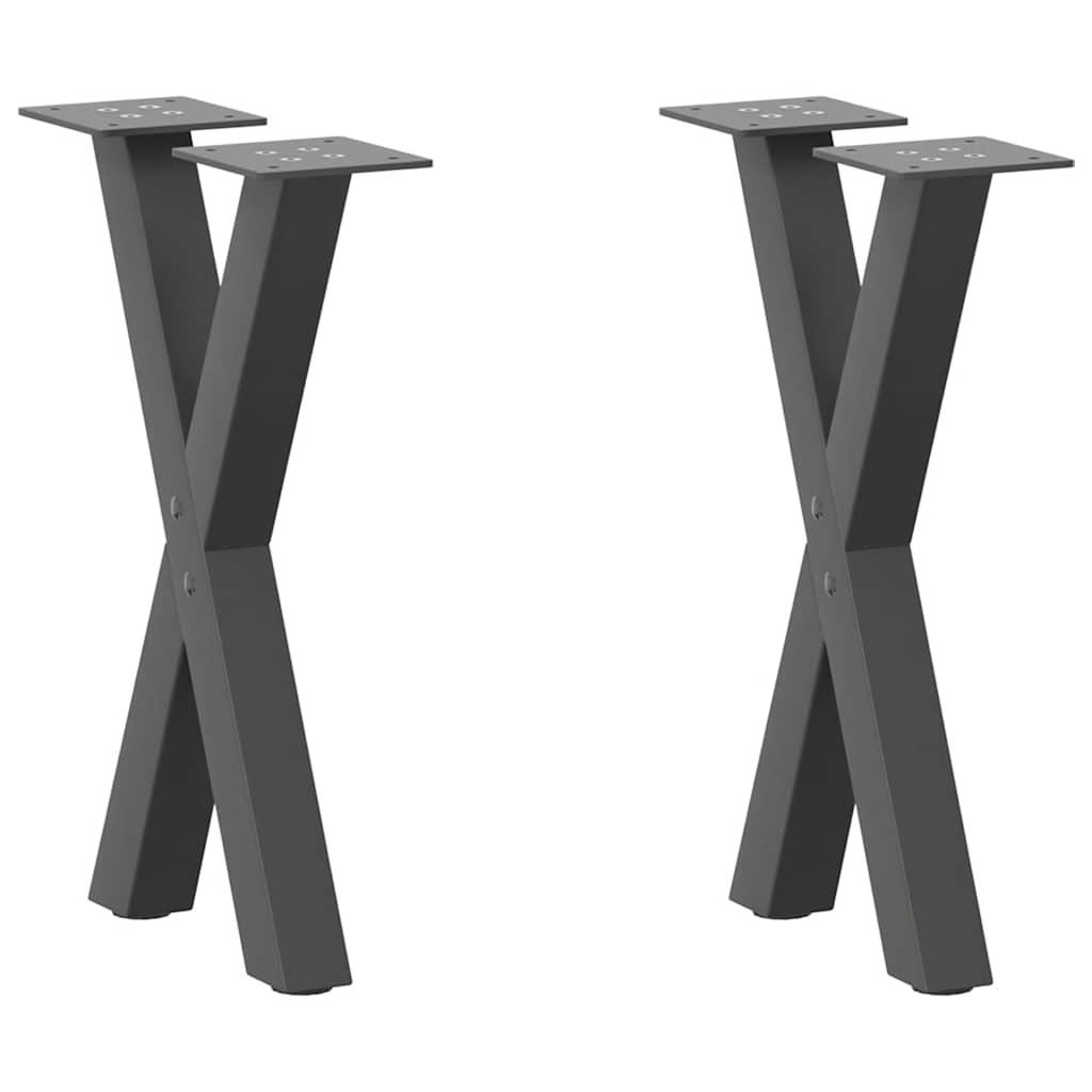 Sofabordben X-formet 2 stk 28x(42-43) cm stål antracitgrå