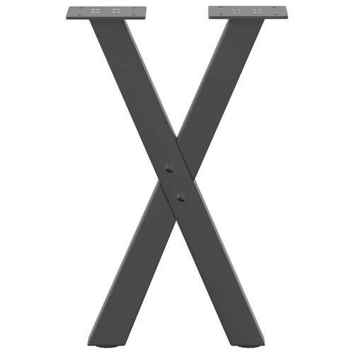 Sofabordben X-formet 2 stk 28x(42-43) cm stål antracitgrå