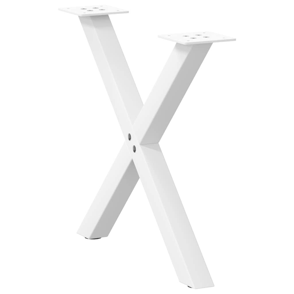 Sofabordben X-formet 2 stk 60x(42-43) cm stål hvid