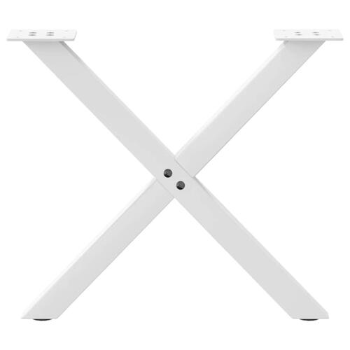 Sofabordben X-formet 2 stk 60x(42-43) cm stål hvid
