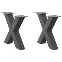 Sofabordben X-formet 2 stk 60x(42-43) cm stål antracitgrå