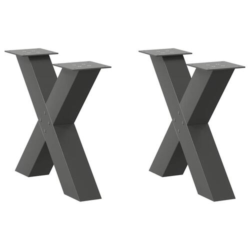 Sofabordben X-formet 2 stk 60x(42-43) cm stål antracitgrå