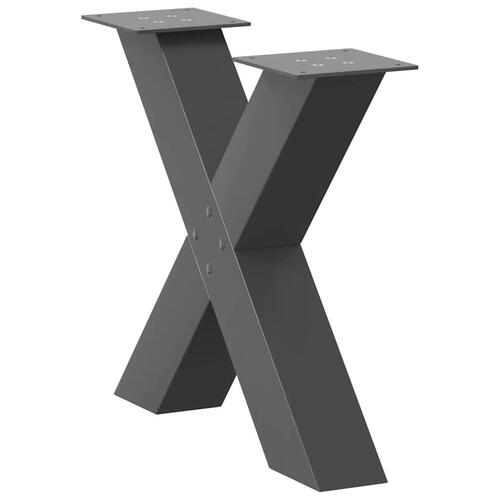 Sofabordben X-formet 2 stk 60x(42-43) cm stål antracitgrå