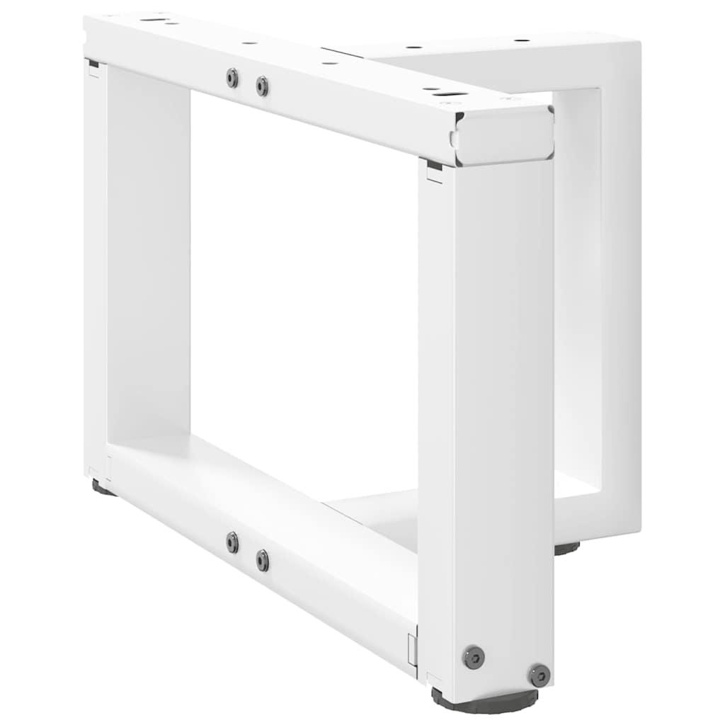 Sofabordben T-formet 2 stk 50x25x(30-31) cm stål hvid