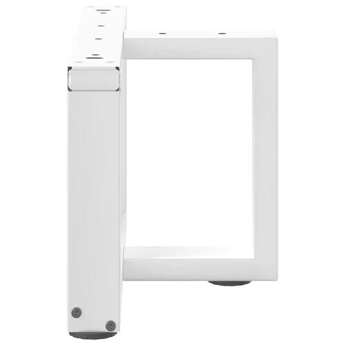 Sofabordben T-formet 2 stk 50x25x(30-31) cm stål hvid