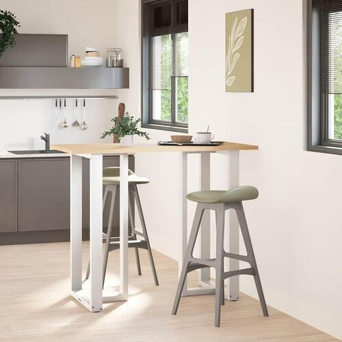 Barbordsben T-formet 2 stk 60x35x(110-111) cm stål hvid