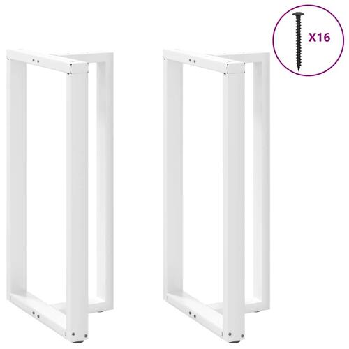 Barbordsben T-formet 2 stk 60x35x(110-111) cm stål hvid
