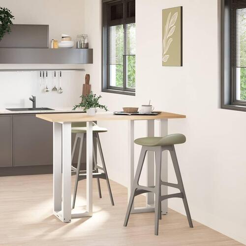 Barbordsben T-formet 2 stk 50x35x(100-101) cm stål hvid