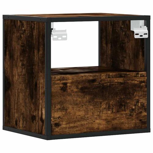 Væghængt sengebord 40x31x39,5 cm røget egetræsfarve