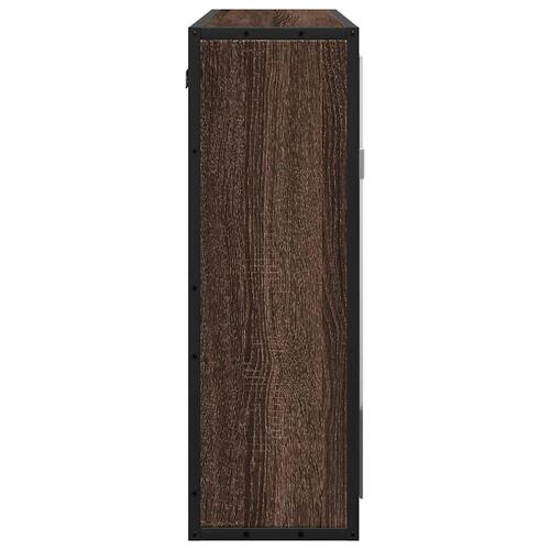 Badeværelsesskab + spejl 65x20x60 cm konstrueret træ brunt eg
