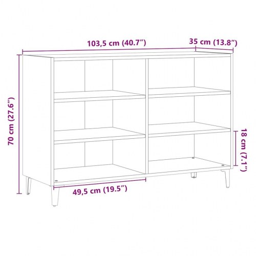 Skænk 103,5×35×70 cm i konstrueret træ - kunsteg