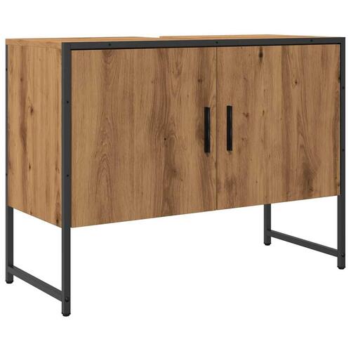 Underskab til badeværelse 80x33x60 cm konstrueret træ kunsteg