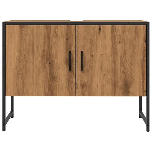 Underskab til badeværelse 80x33x60 cm konstrueret træ kunsteg
