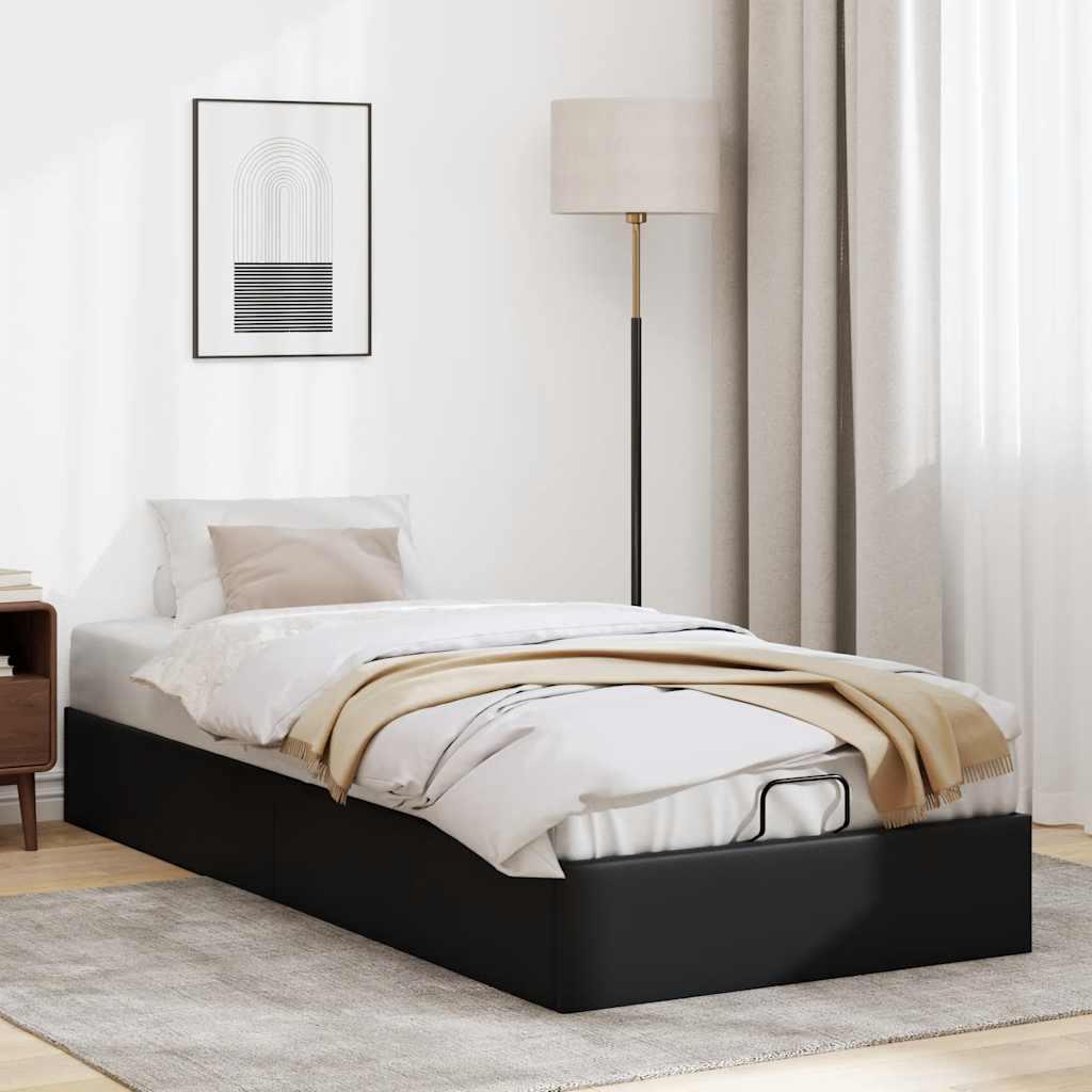 Osmannisk sengeramme uden madras 90x200 cm kunstlæder sort billede