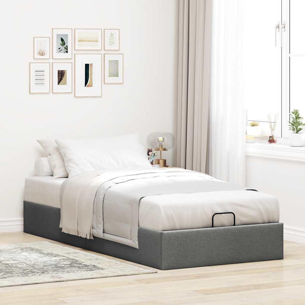 Osmannisk sengeramme uden madras 80x200 cm stof mørkegrå billede