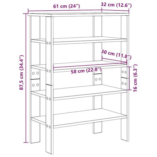 Skostativ 61x32x87,5 cm konstrueret træ sort