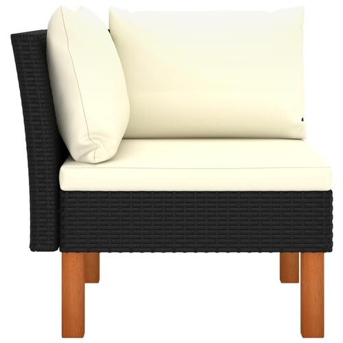 Hjørnedel til sofa polyrattan og massivt eukalyptustræ