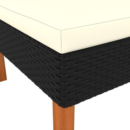 Hjørnedel til sofa polyrattan og massivt eukalyptustræ